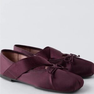 Zara Satin Mary Janes with squared toe